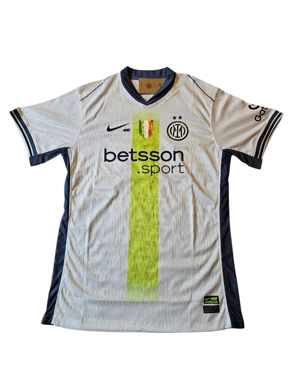 Nike Inter Milan Soccer Jersey Betsson Sport White/Green/Blue Men's 2XL